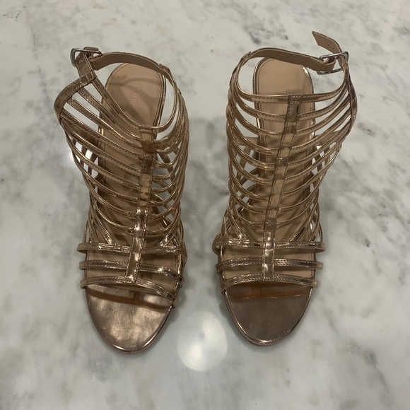 Christian Siriano USA 9 Rose Gold Stiletto 4.5" Heel with Ankle Strap - Picture 2 of 15